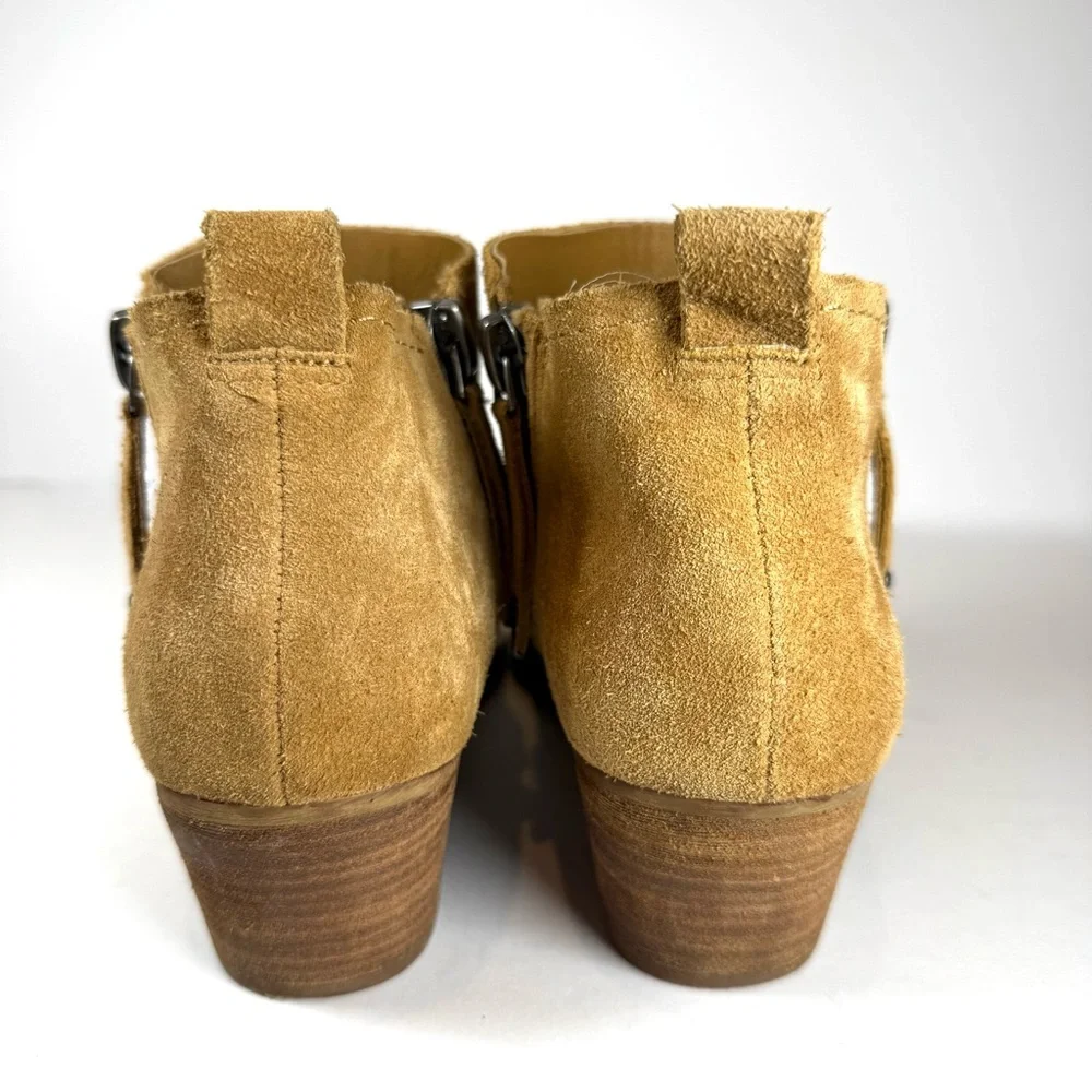Dolce Vita Women's Tan Suede Side Zipper Pointed‎ Toe Ankle Boots Size 8.5